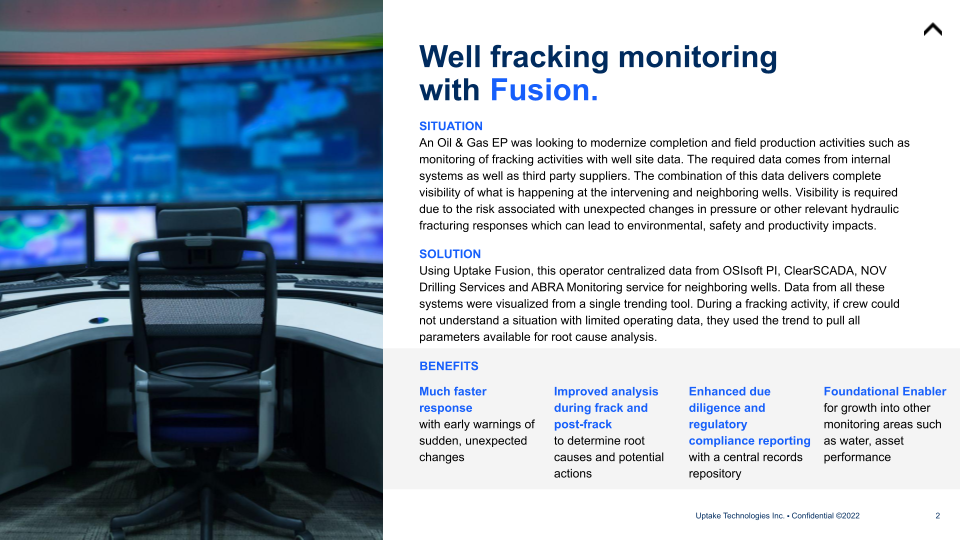 Well fracking Monitoring with Fusion Data Hub